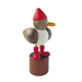 Gingerbread World Drechslerei Martins German Handcrafted Wood Seagull Figures - Seagull with Santa Hat standing 081 Grey