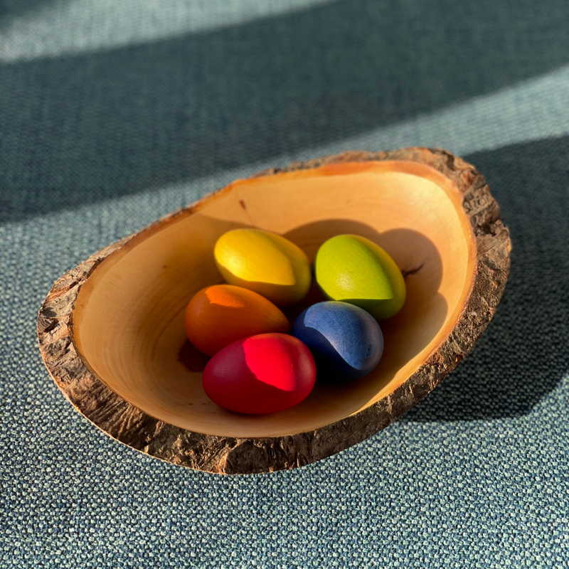 Gingerbread World Drechslerei Martins German Handcrafted Wooden Easter Eggs - set of 5