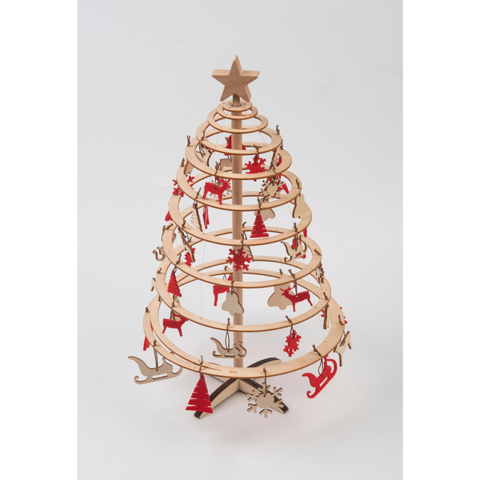 Gingerbread World European Christmas - Spira Mini Tree with Star Topper and Ornament Pack