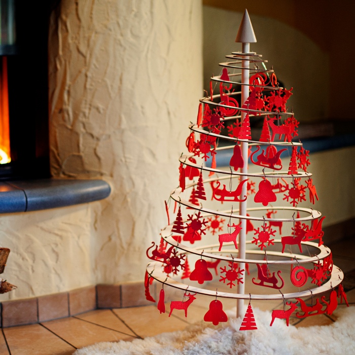 Gingerbread World European Christmas - Spira Wooden Christmas Tree - Cone Topper on Small Tree