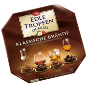Trumpf Edle Tropfen Classic Brandies German liqueur chocolates with Cognac, Grappa, Calvados and Scotch Whisky fillings.