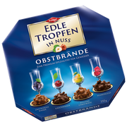 Trumpf Edle Tropfen Fruit Brandies German liqueur chocolates with Plum, Cherry, Williams Pear and Raspberry Brandy fillings.