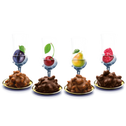 Trumpf Edle Tropfen Fruit Brandies German liqueur chocolates with Plum, Cherry, Williams Pear and Raspberry Brandy fillings.