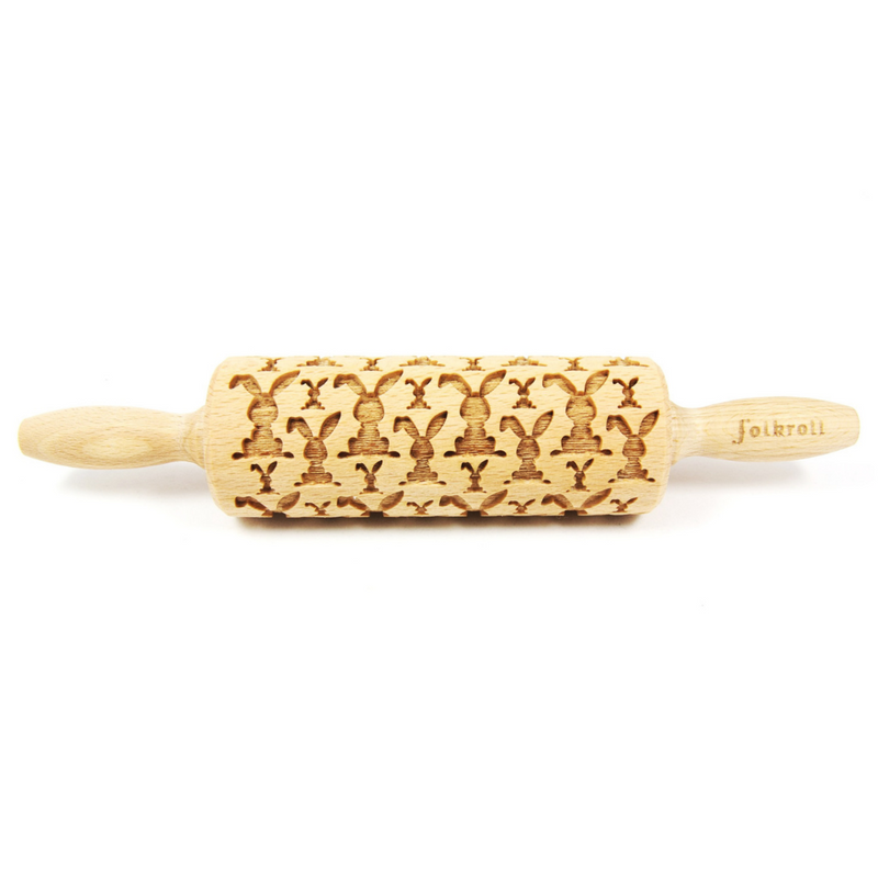 Gingerbread World European Market - Folkroll Engraved Rolling Pin Canada - Easter Bunny Small 51618