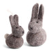 Gingerbread World European Market - Gry and Sif Felted Wool Ornaments - Easter Bunny Figures Grey Set of 2 - 12011
