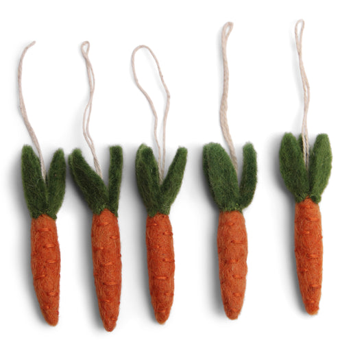Gingerbread World European Market - Gry and Sif Felted Wool Ornaments designed in Denmark - Easter Carrots 16013