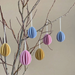 Gingerbread World European Market - Lovi Finland Hanging Easter Egg Ornaments - colourful set of 6