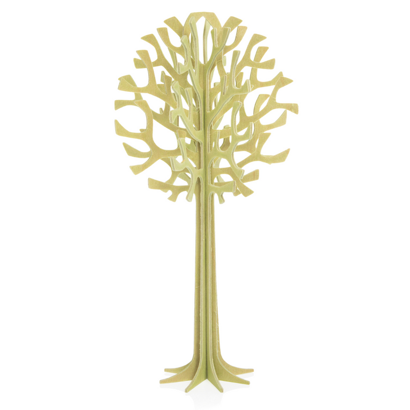 Gingerbread World European Market - Lovi Wooden Creations from the Forests of Finland - 3D wooden Tree 16.5 cm - pale green