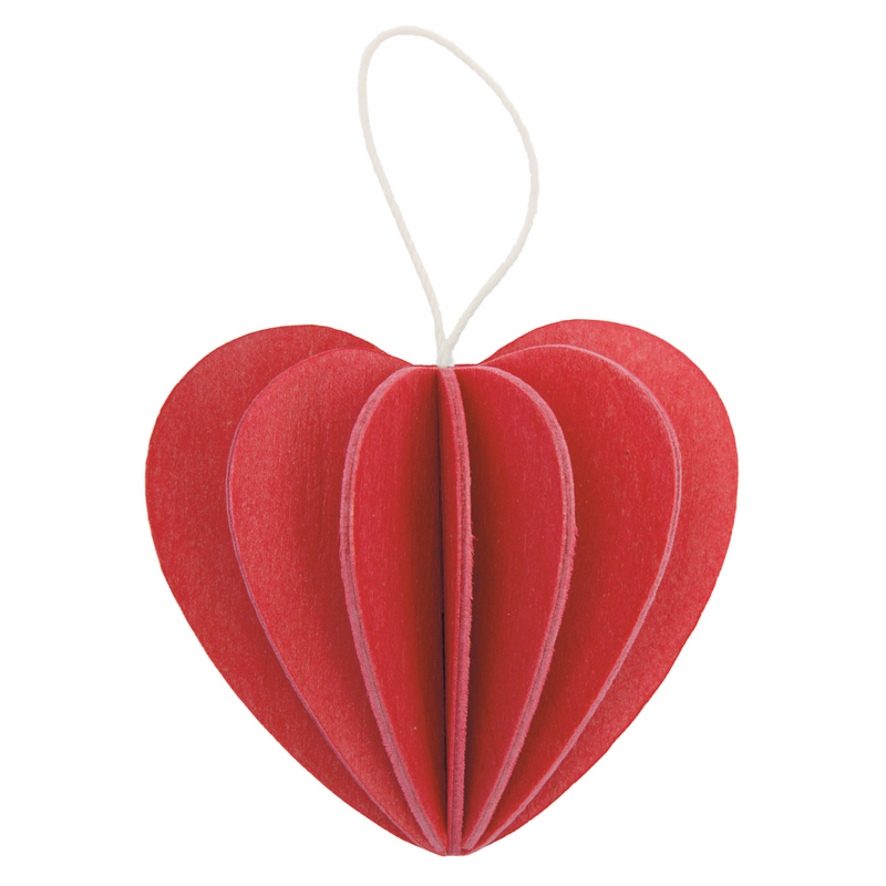 Gingerbread World European Market - Lovi Wooden Creations from the Forests of Finland - Large 3D Heart wooden ornament
