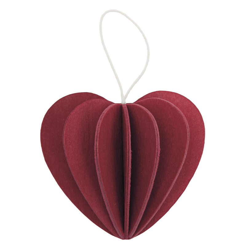 Gingerbread World European Market - Lovi Wooden Creations from the Forests of Finland - Large 3D Heart wooden ornament