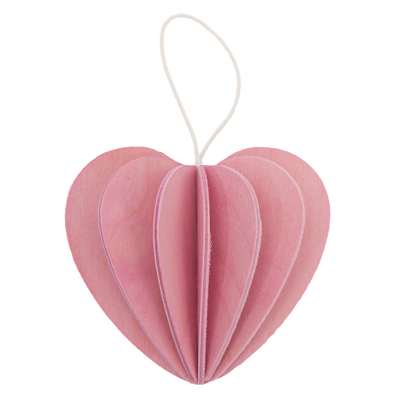 Gingerbread World European Market - Lovi Wooden Creations from the Forests of Finland - Large 3D Heart wooden ornament