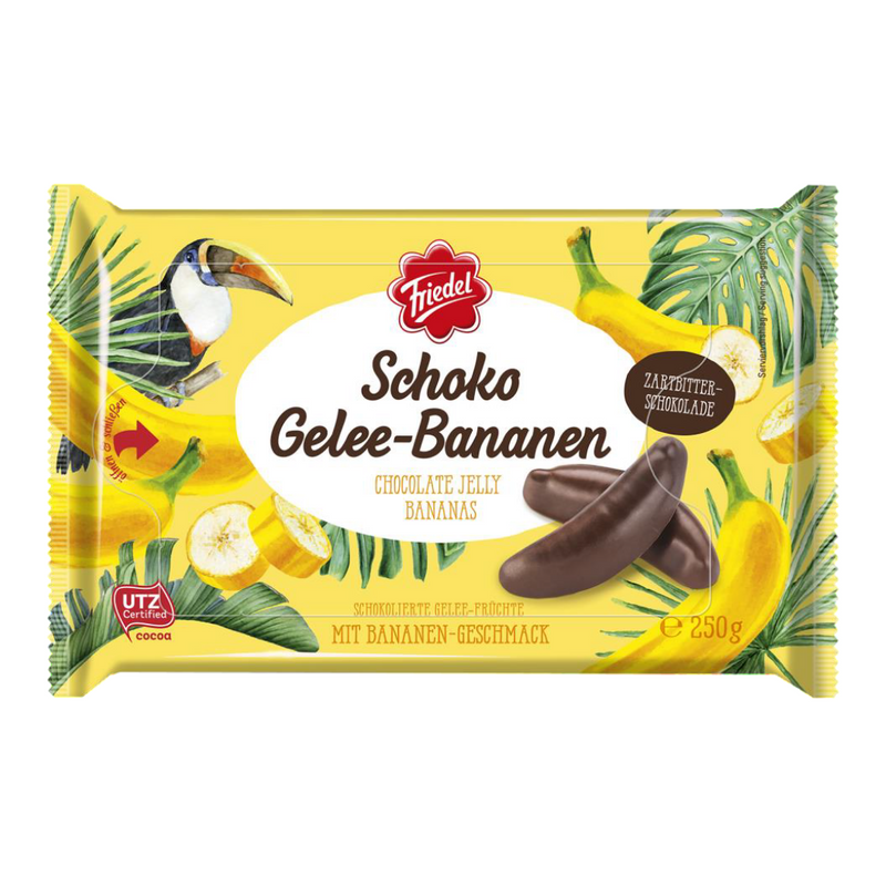 Gingerbread World European Market Friedel Easter Candy Chocolate Covered Jelly Bananas