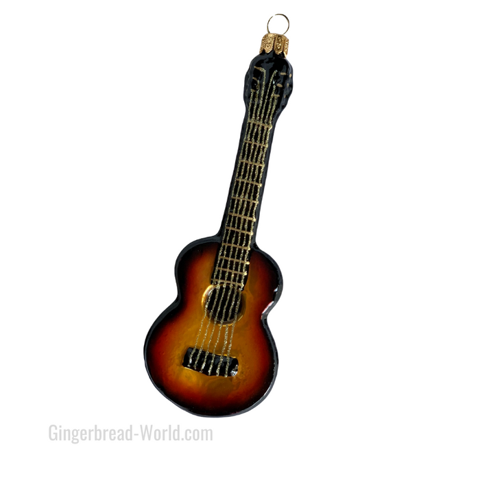 Gingerbread World European Ware Haus - Hanco Glass Ornament Acoustic Classical Guitar H144404