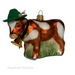 Gingerbread World European Ware Haus - Hanco Glass Ornament Cow with Bavarian Hat H284701