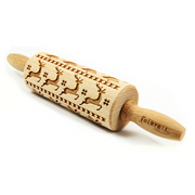 Gingerbread World German Christmas Market - Folkroll Engraved Rolling Pin - Scandinavian Christmas - Junior
