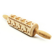 Gingerbread World German Christmas Market - Folkroll Engraved Rolling Pin - Scandinavian Christmas - Junior