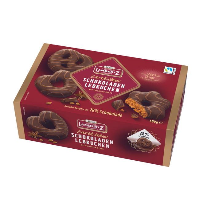 Gingerbread World German Christmas Market - Lambertz Lebkuchen Shapes Dark Chocolate