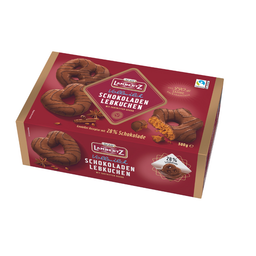 Gingerbread World German Christmas Market - Lambertz Lebkuchen Shapes Milk Chocolate