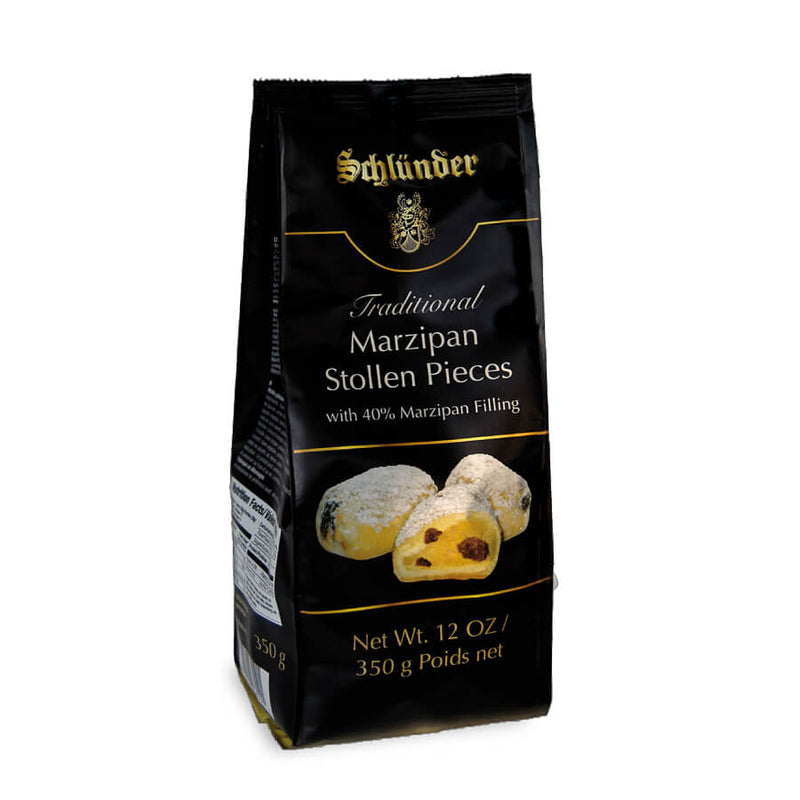 Schlünder Marzipan Stollen Pieces 350 g with 40% marzipan filling and raisins – Gingerbread World European Christmas