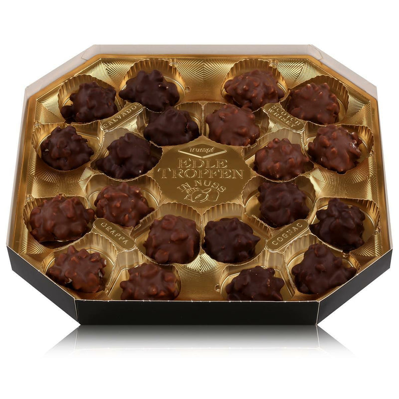 Trumpf Edle Tropfen Fruit Brandies German liqueur chocolates with Plum, Cherry, Williams Pear and Raspberry Brandy fillings.