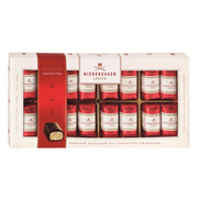 Niederegger Lübeck Marzipan Classics Gift Box with 16 individually wrapped mini marzipan loaves in dark chocolate.