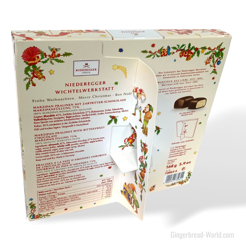 Niederegger Marzipan Mini Advent Calendar with 24 foil-wrapped marzipan mini loaves | Gingerbread World European Christmas