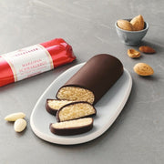 Niederegger Lübeck Marzipan Loaf in Dark Chocolate (Marzipan Brot), 75 g, wrapped in signature red foil and imported from Germany.