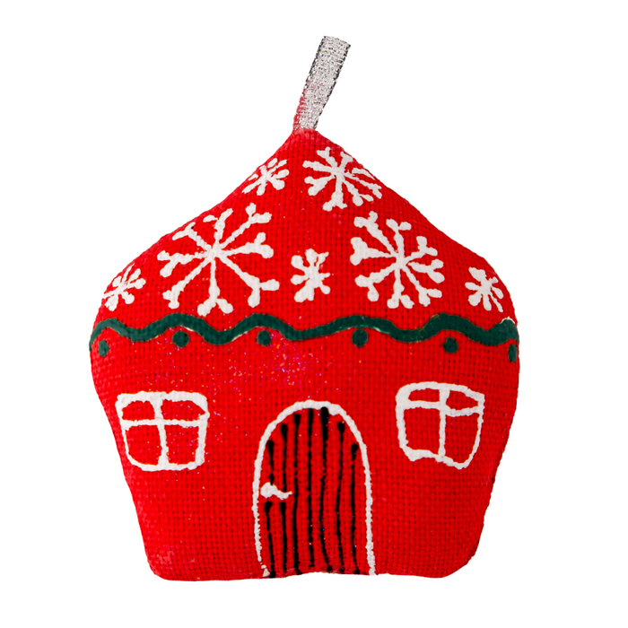 Gingerbread World Ukrainian Handmade Christmas Ornaments - Vanilla Scented Textile Ornament House