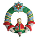 Gingerbread World Ukrainian Handmade Christmas Ornaments - Wonder Forest Collection - Wreath with Elf and Mushrooms