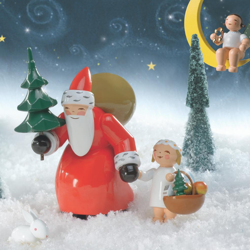 Gingerbread World Wendt and Kuehn Canada - Santa Claus with Tree and Angel WK5301-7