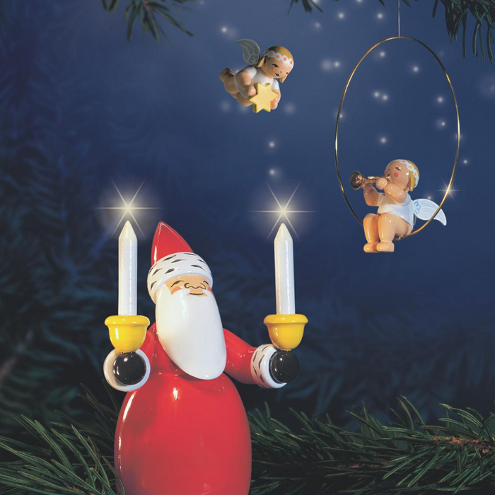 Gingerbread World Wendt and Kuehn Canada - Santa Holding Candles White WK5301-2