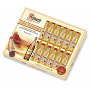 Asbach German Brandy Bottles in Dark Chocolate 20-piece gift box with liquor-filled chocolates imported from Germany.