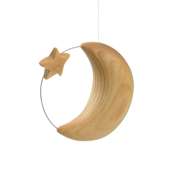 Waldfabrik Wood Folk Art Hanging Ornament - Moon with Star - Gingerbread World European Living