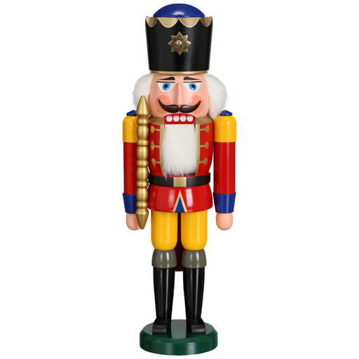 Gingerbread World Seiffener Volkskunst Christmas Nutcracker King - Red and Yellow SV11201
