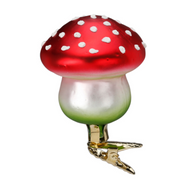 Inge-Glas Canada - Glass Christmas Ornaments - Lucky Charm Toadstool Clip On Ornament