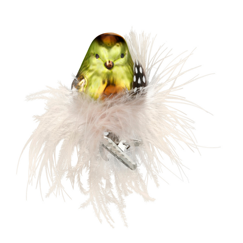 Inge-Glas Canada - Glass Christmas Ornaments - Nestled Beauty Clip On Bird