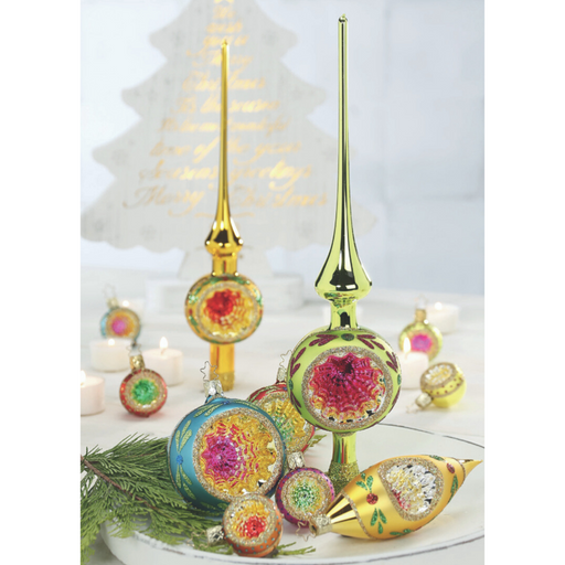European Ware Haus Gingerbread World Glass Christmas Ornament – Inge-Glas Reflection Tree Topper Green