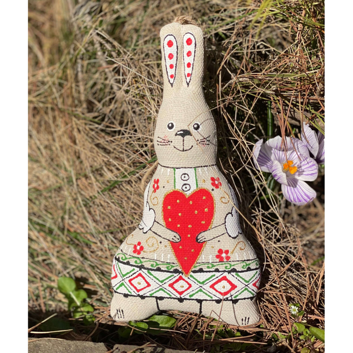 Koza Dereza Ukrainian Easter Bunny Ornament - Bunny with Heart