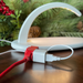Seiffener Volkskunst Modern Light Arch wit USB shown with USB cord and charger