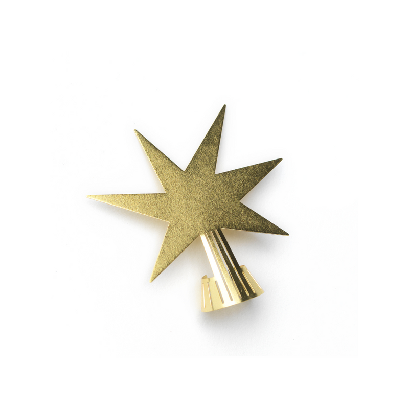 The Oak Men Scandinavian Wooden Tree Brass Star Topper