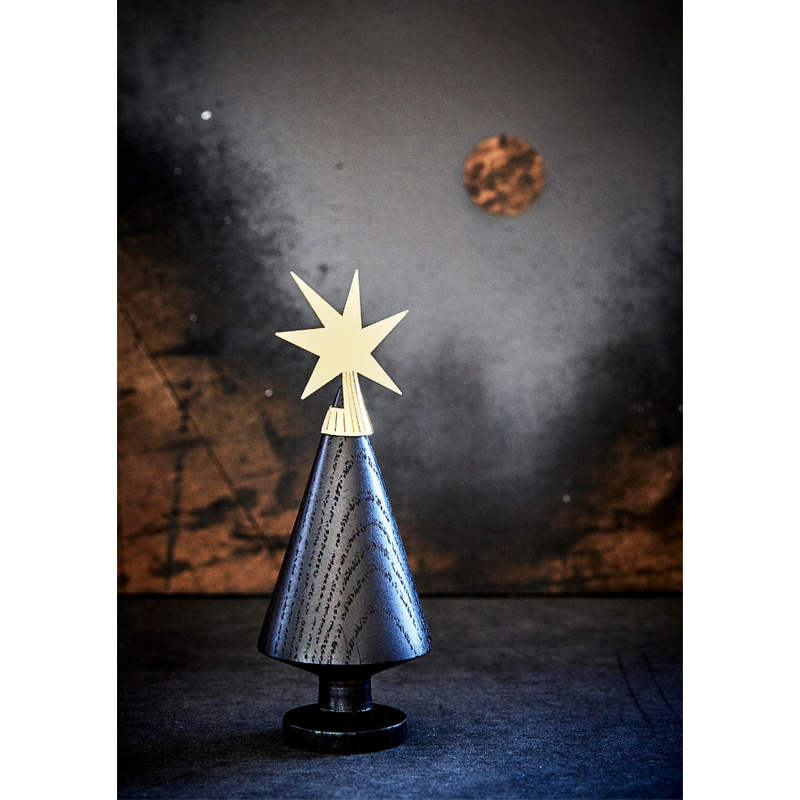 The Oak Men Scandinavian Wooden Tree Brass Star Topper