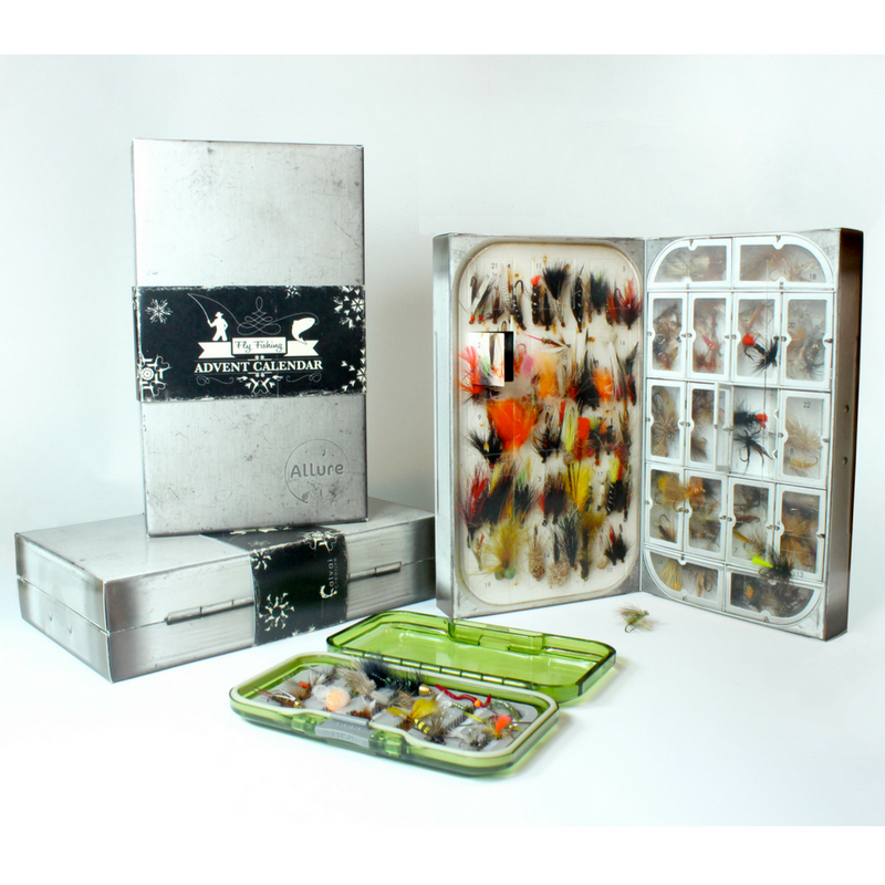 Fly Fishing Advent Calendar with 24 hand-tied Canadian flies and waterproof fly box | Gingerbread World European Christmas