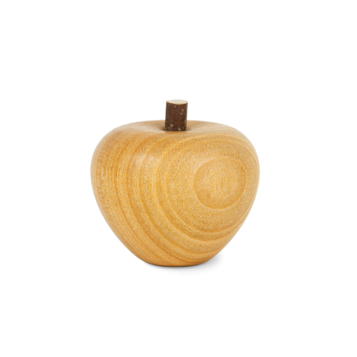 Gingerbread World Waldfabrik Turned Wood Apple Fruit Ornament 4 cm