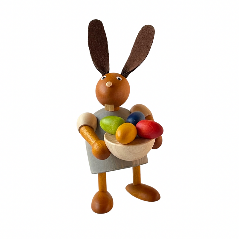 Gingerbread World Drechslerei Martin Wooden Easter Bunny Figure with Easter Nest