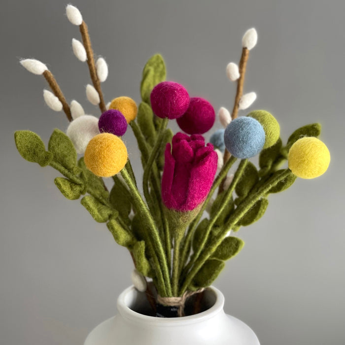 Gry & Sif Felted Wool Flower Bouquet "Biku"