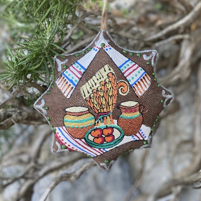 Koza Dereza Hanging Ornament - Coffee Collection Textile Star