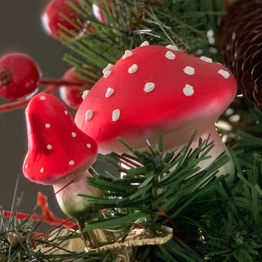 Inge-Glas Canada - Glass Christmas Ornaments - Lucky Charm Toadstool Clip On Ornament