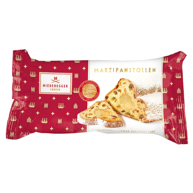 Niederegger Mini Stollen with Lübeck Marzipan, a moist German Christmas bread filled with authentic marzipan.