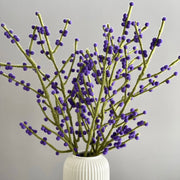 Gingerbread World European Market - Gry and Sif Felted Wool Berry Branch - Blue Berries on Green Branch 10113
