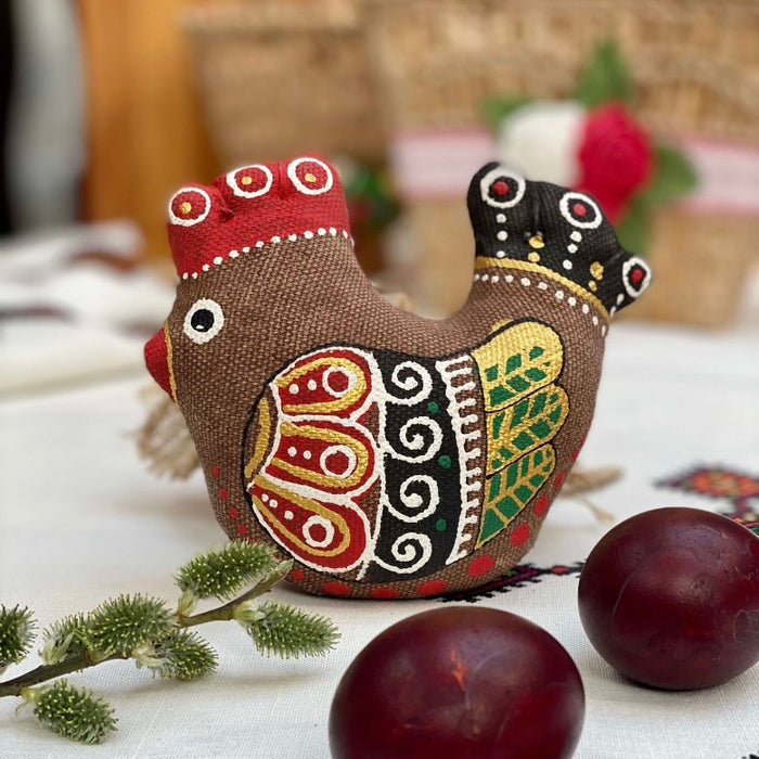 Koza Dereza Ukrainian Easter Bunny Ornament - Ukrainian Folk Art Chicken hanging ornament